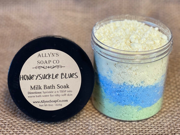 allyns soap co honeysuckle blues milk bath soak