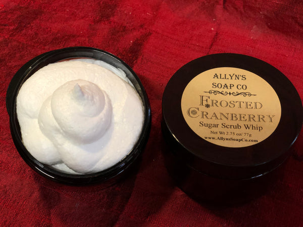 allyns soap co frosted cranberry sugar scrub whip