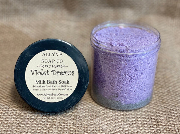 allyns soap co violet dreams milk bath soak