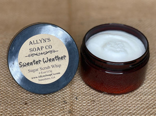 allyns soap co sweater weather sugar scrub whip