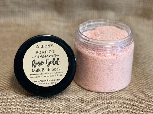 Allyns soap co rose gold milk bath soak
