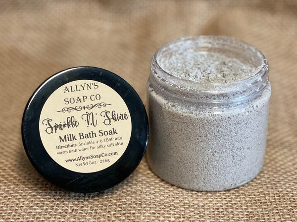 allyns soap co sparkle n shine milk bath soak