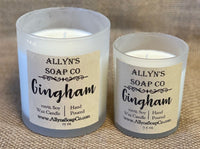 allyns soap co gingham soy wax candle