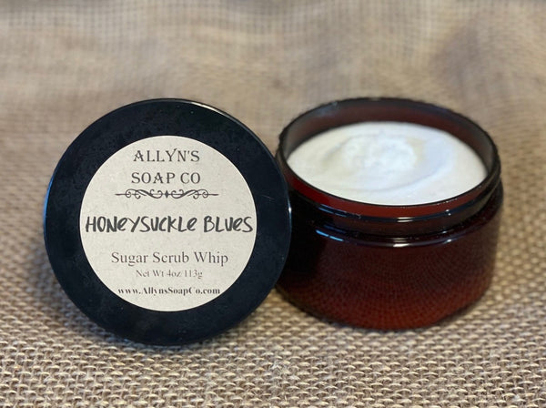 allyns soap co honeysuckle blue sugar scrub whip