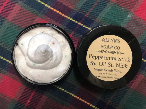 Peppermint Stick for Ol' St Nick Sugar Scrub Whip