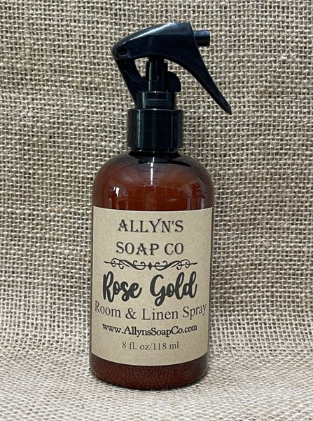 allyns soap co rose gold room spray
